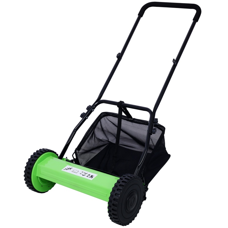 Main product image of 14 Inch 5-Blade Hand Push Reel Lawn Mower with Grass Catcher
