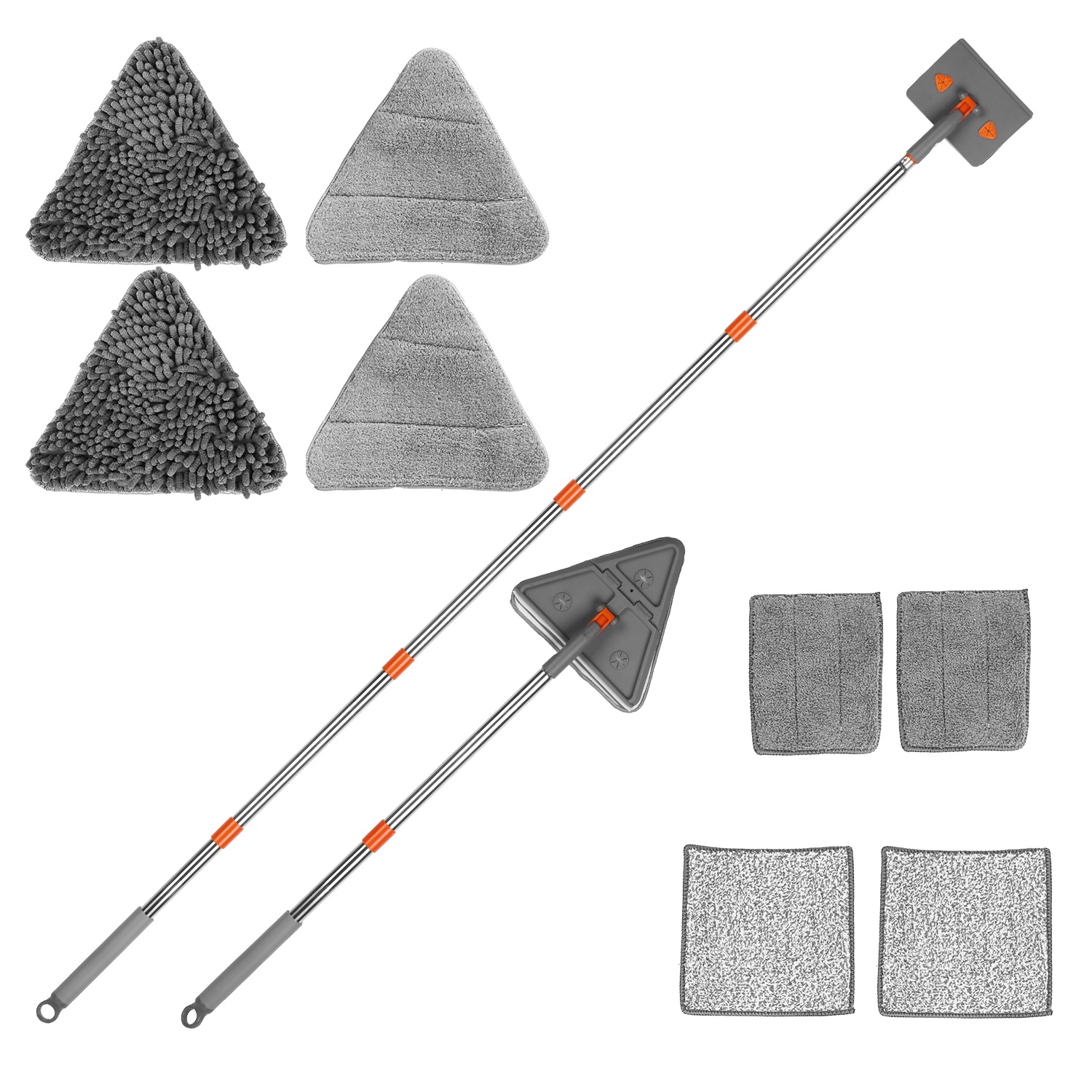 Main product image of 2-in-1 Baseboard and Wall Mop Kit, Extendable Handle, Squeegee, 8 Pads