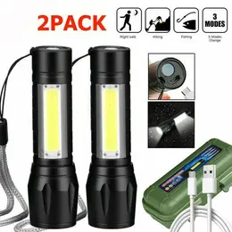 Product image of Mini Rechargeable LED COB Flashlight, Zoomable, 3 Modes, Waterproof