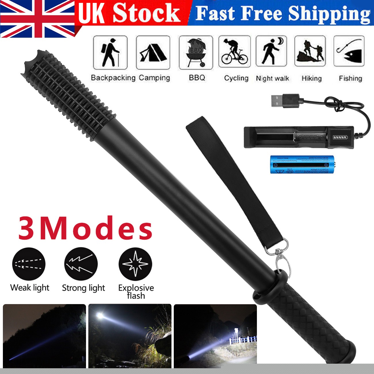 Product image of Rechargeable LED Work Light Spotlight, 3 Lighting Modes