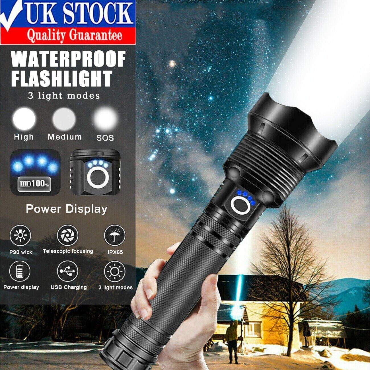 Main product image of Telescopic LED USB Rechargeable Work Flashlight