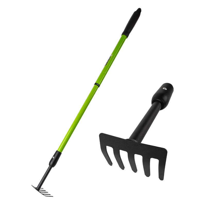 Main product image of 5-Tooth Garden Rake with Telescopic Adjustable Handle
