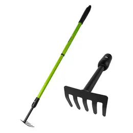 Product image of 5-Tooth Garden Rake with Telescopic Adjustable Handle