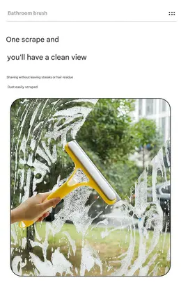 Product image of 3-in-1 Glass Cleaning Tool with Squeegee and Scraper