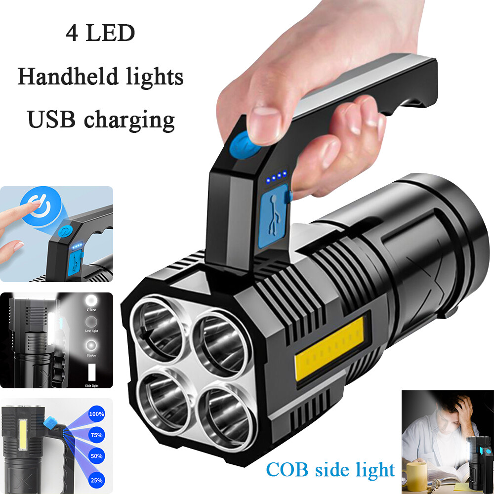Main product image of LED Flashlight, USB Rechargeable, COB Spotlight, 4-Mode, Waterproof