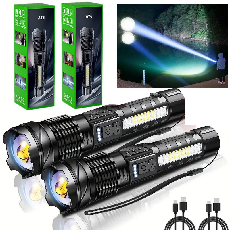 Main product image of Rechargeable LED Flashlight, Zoomable, Tactical, USB Charging