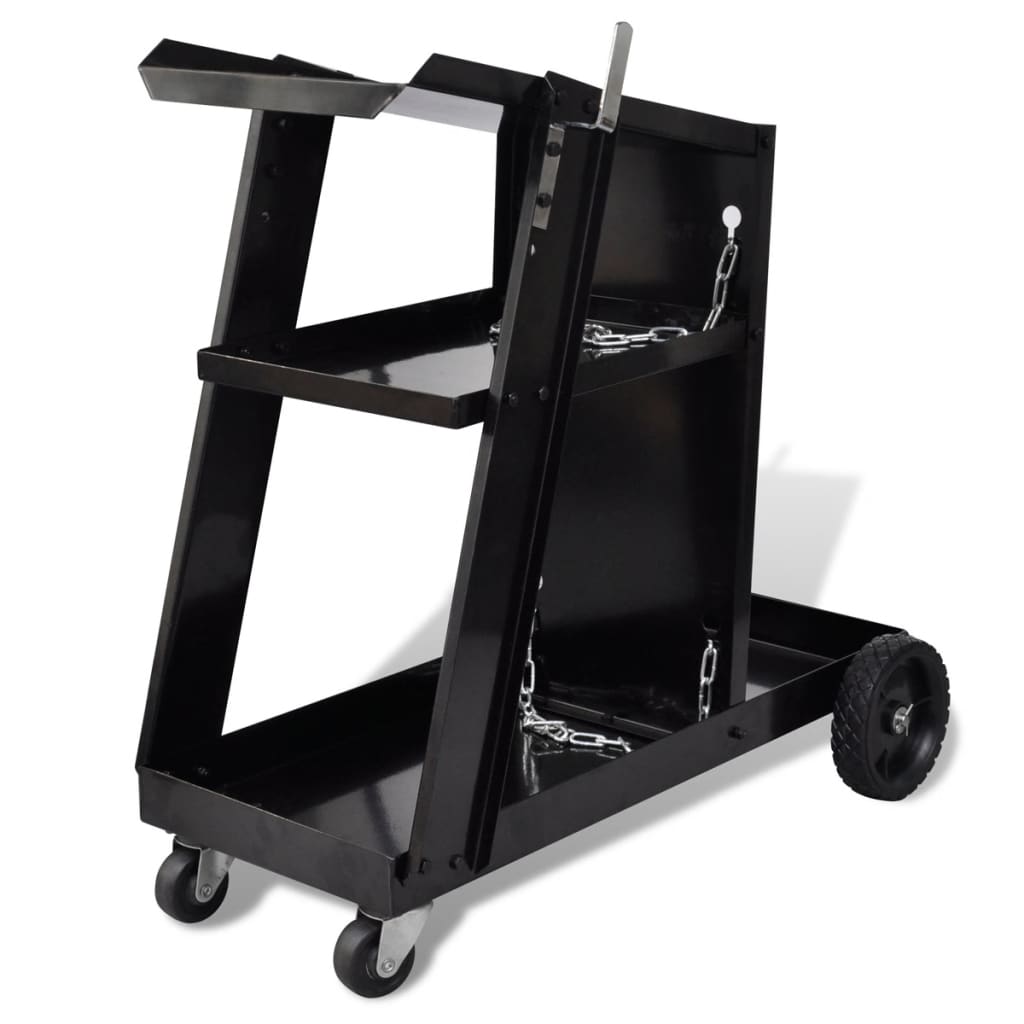 Main product image of Black Welding Cart with Three Storage Shelves for Industrial Use