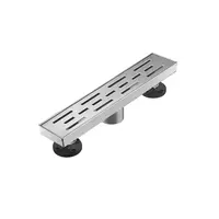 Product image of 12 Inch 304 Stainless Steel Linear Shower Drain, Removable Brick Grate, Strainer, Leveling Feet