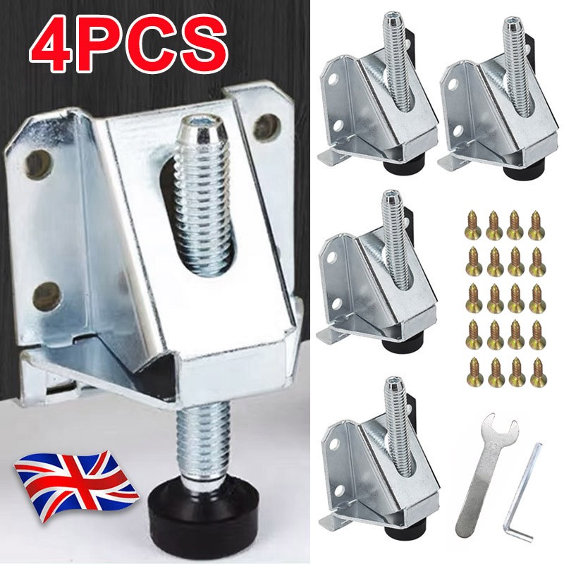 Main product image of M10 Height Adjustable Levelling Feet with Lock Nut, 4-Pack