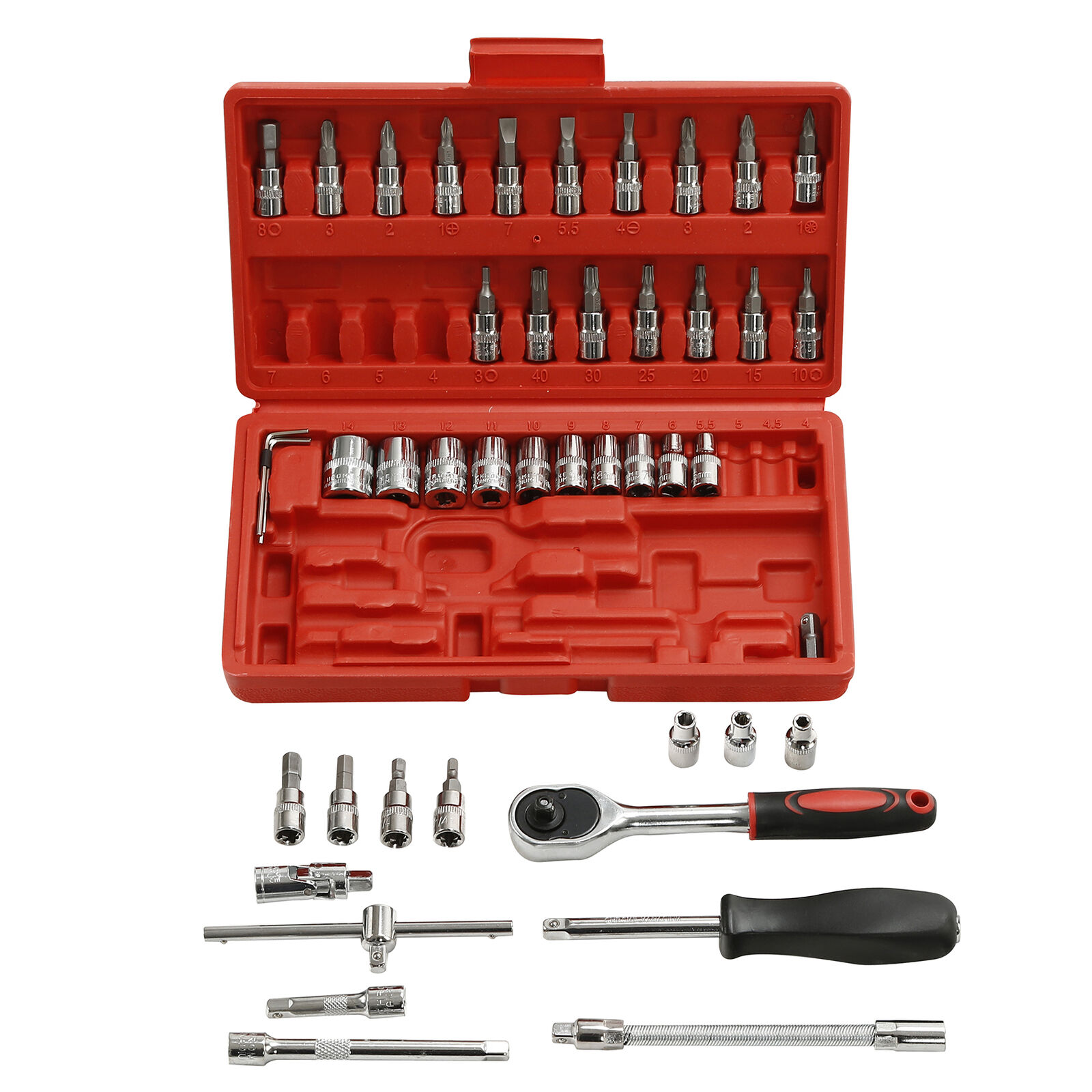 Main product image of 46-Piece 1/4-inch Drive Ratchet, Socket, and Screwdriver Bit Set