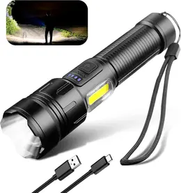 Product image of LED Rechargeable Flashlight, 10,000 Lumens, USB, IPX4, Zoomable