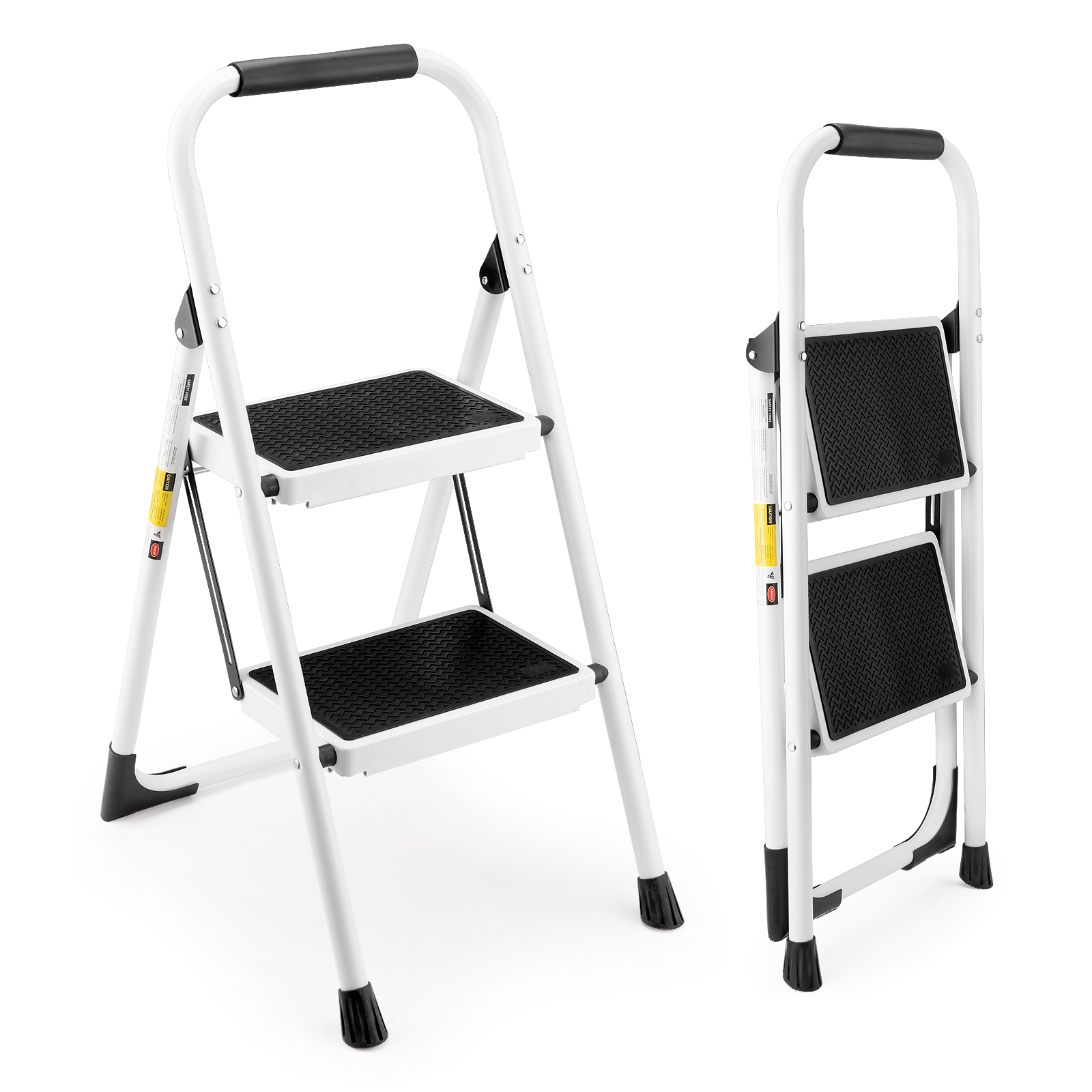 Main product image of 2 Step Folding Ladder Stool, White, Compact Design