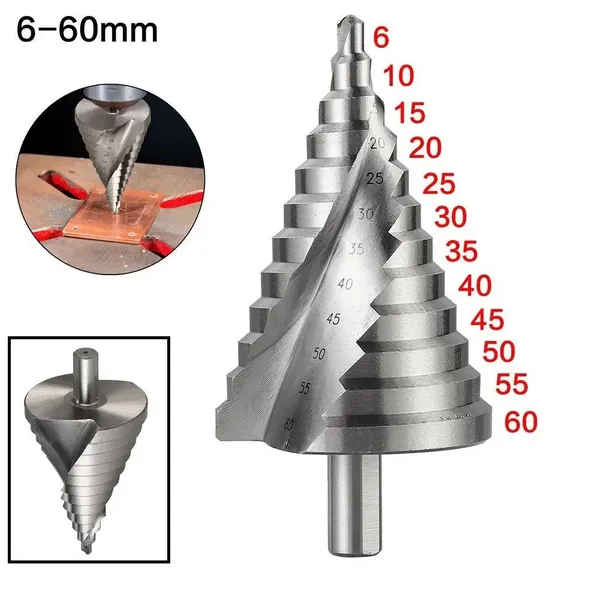 Main product image of 6-60mm HSS Titanium Coated Step Drill Bit with Countersink Function