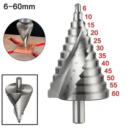 Product image of 6-60mm HSS Titanium Coated Step Drill Bit with Countersink Function