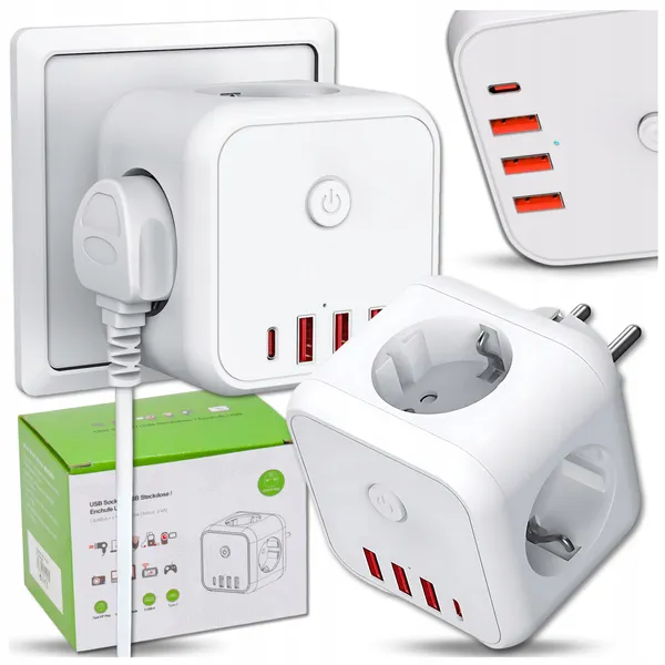 Main product image of 7-in-1 Electrical Socket Adapter 250V 4000W