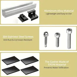 Product image of 12cm U-shaped Silver Rail Solar Photovoltaic Bracket, 6-Piece Set