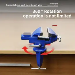 Product image of Industrial Bench Vise for Worktables, 70 Type, Blue