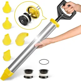 Product image of Stainless Steel Mortar Caulking Gun with Pump System, 5 Nozzles