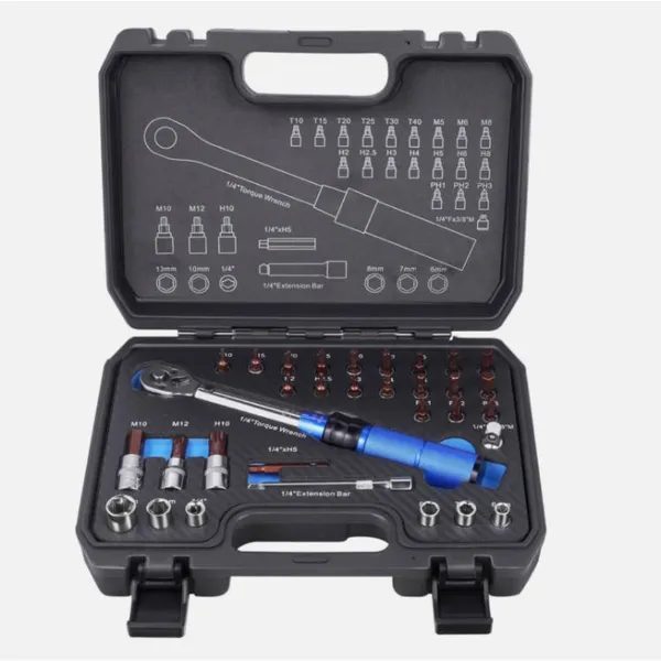 Main product image of 1/4 Inch Adjustable Torque Wrench, 5-25Nm, 32-Piece Kit
