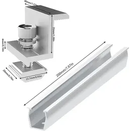 Product image of 20cm Black U-shaped Guide Rail for Solar Panel Pressure Set