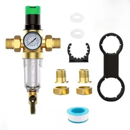 Product image of 3/4 Inch Water Pressure Reducer with Gauge and Mesh Filter