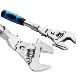 Product image of 10'' Adjustable Ratchet Wrench, 180° Foldable Head, Dual Torque, Pipe Tool