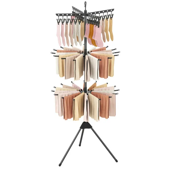 Main product image of 70 inch 3-Tier Foldable Tripod Clothes Drying Rack, 24 Clips, 32 Rods