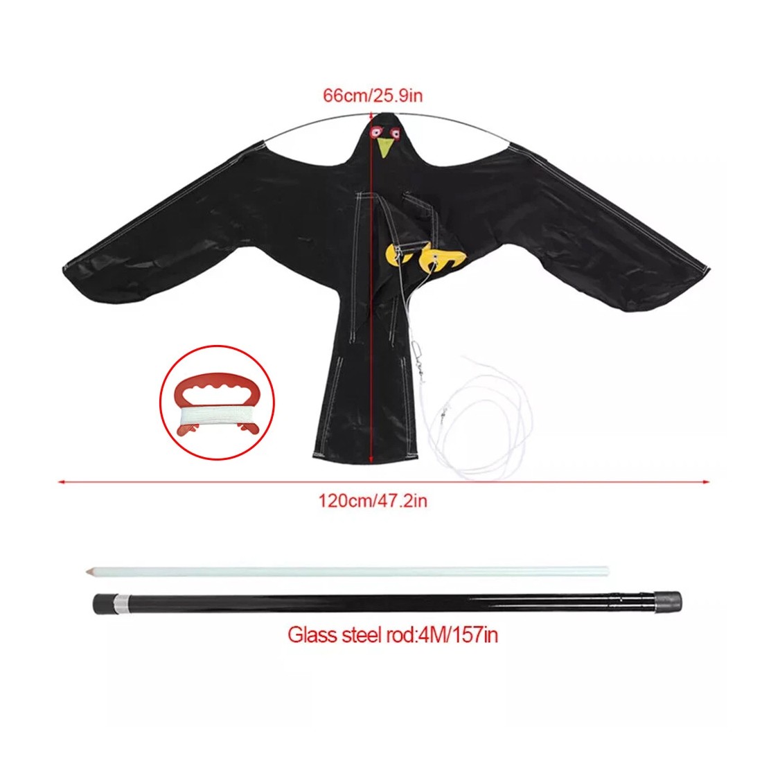 Main product image of Hawk Kite Bird Repeller with 4m Extendable Telescopic Pole
