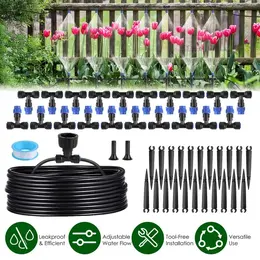 Product image of 75FT Garden Drip Irrigation System Kit with Adjustable Misting Nozzles