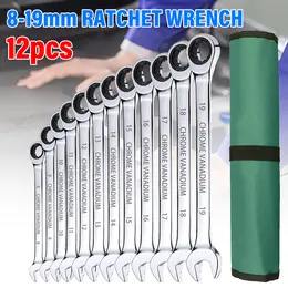 Product image of 12-Piece 72-Tooth Combination Ratchet Wrench Set, 8-19mm