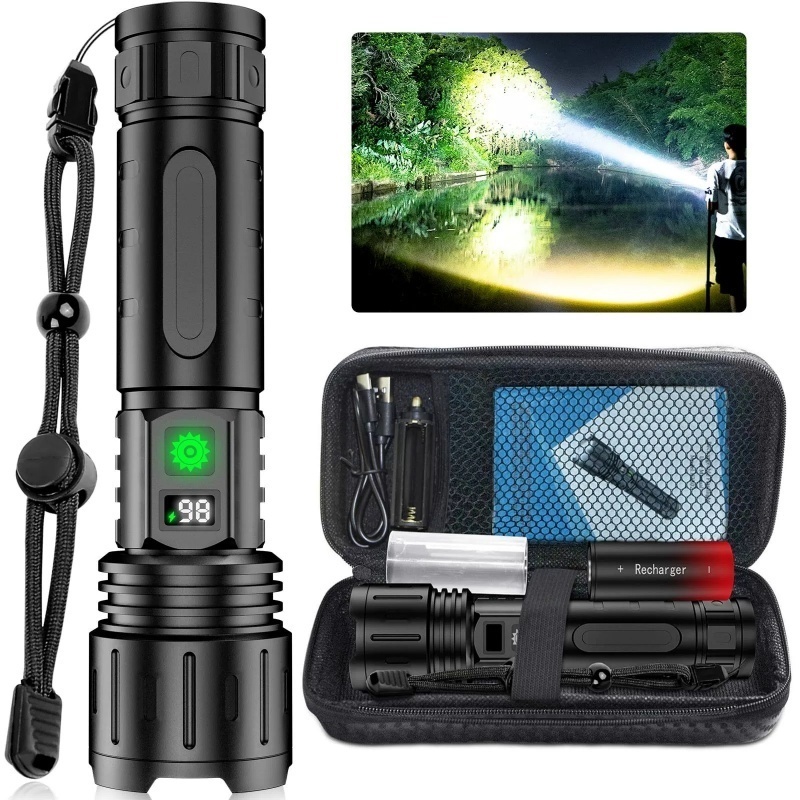 Main product image of Rechargeable Flashlight, 3000mAh, IP67 Waterproof, Digital Display