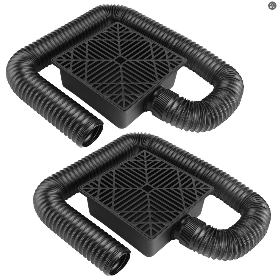 Main product image of 2 Pcs Low Profile Gutter Downspout Extension with 4.9FT Flexible Hose