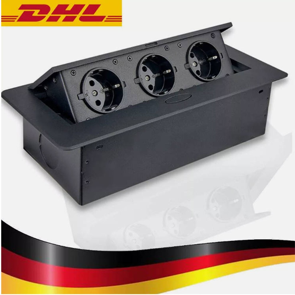 Main product image of 3-in-1 USB Recessed Power Outlet, Black