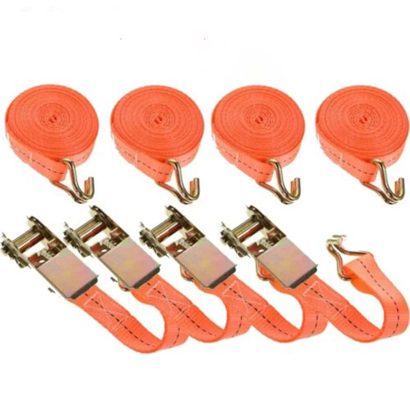 Main product image of 4x Ratchet Straps with Ratchet and Hooks, 1000kg, 6m