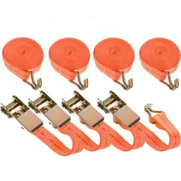 Product image of 4x Ratchet Straps with Ratchet and Hooks, 1000kg, 6m
