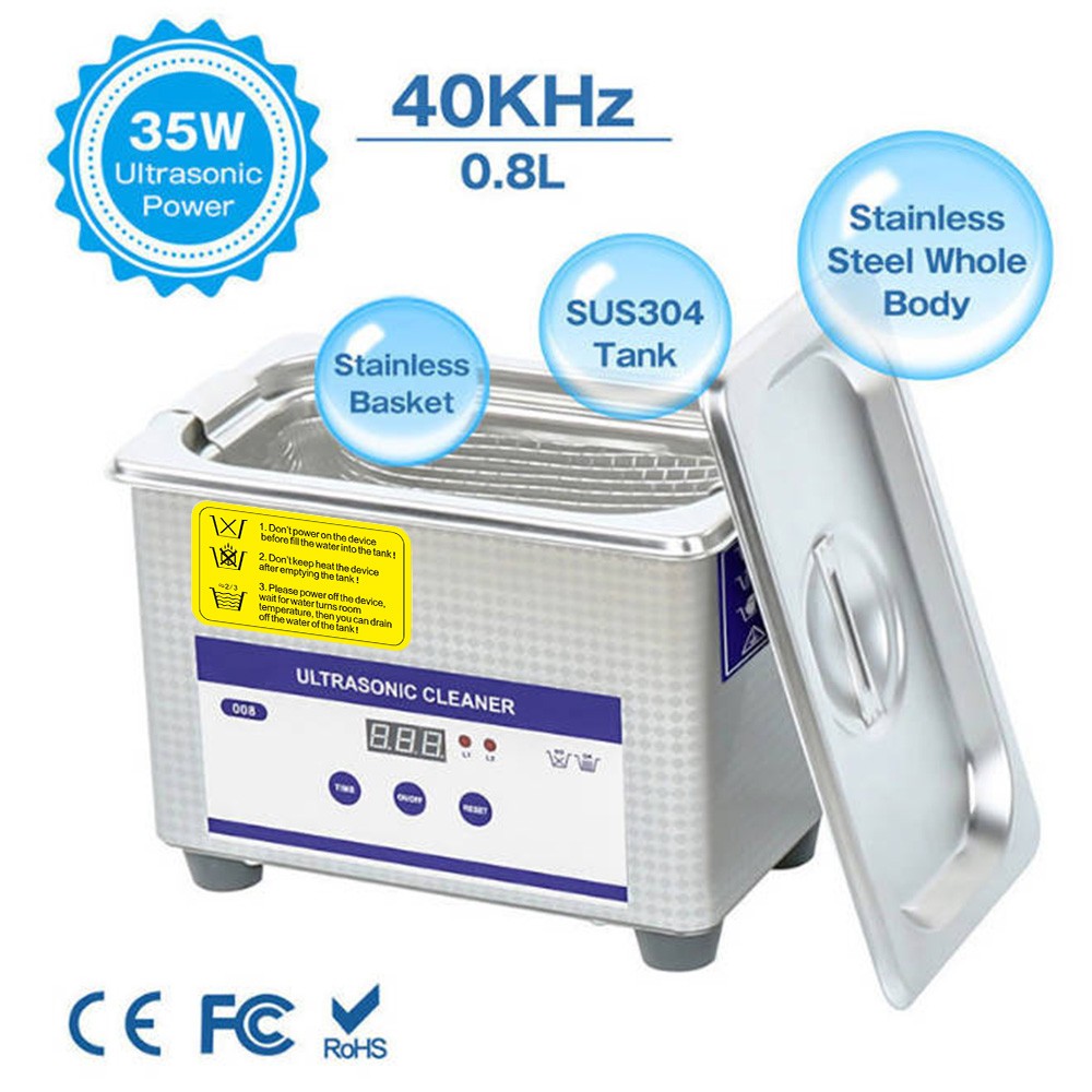 Main product image of 0.8L Stainless Steel Ultrasonic Cleaning Device