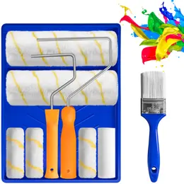 Product image of 9-Piece Paint Roller Kit with Tray, Roller Sleeves, and Brush