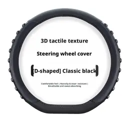 Product image of Automotive D-Shaped Steering Wheel Cover, Black, 1 Piece