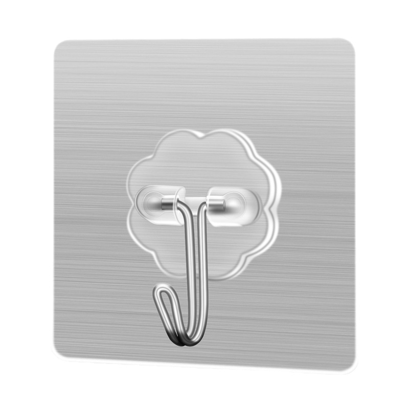 Main product image of Adhesive Hooks, Traceless, Transparent PVC, 6x6cm, 10-Pack