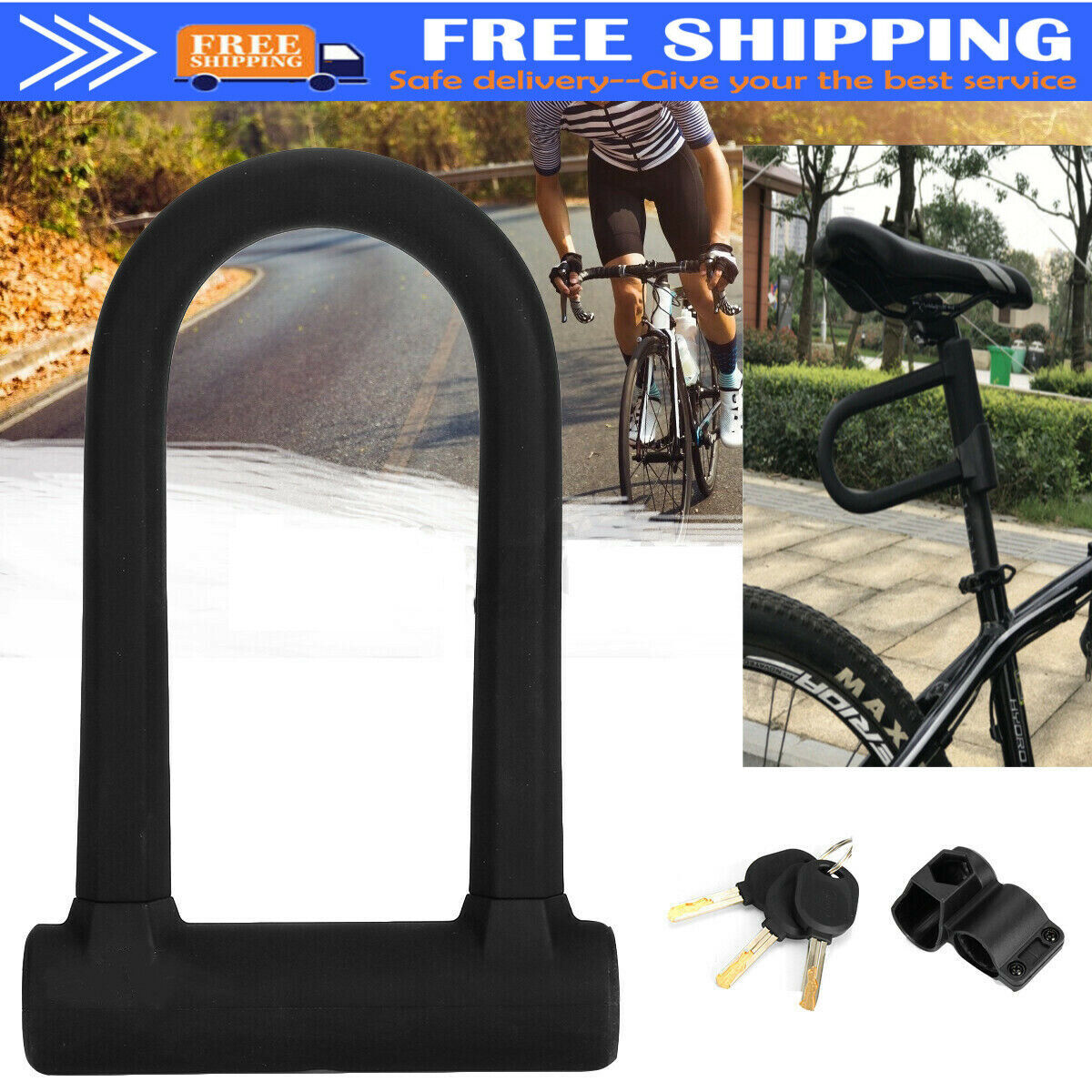 Main product image of Heavy-Duty D-Lock for Bicycle and Motorcycle Security