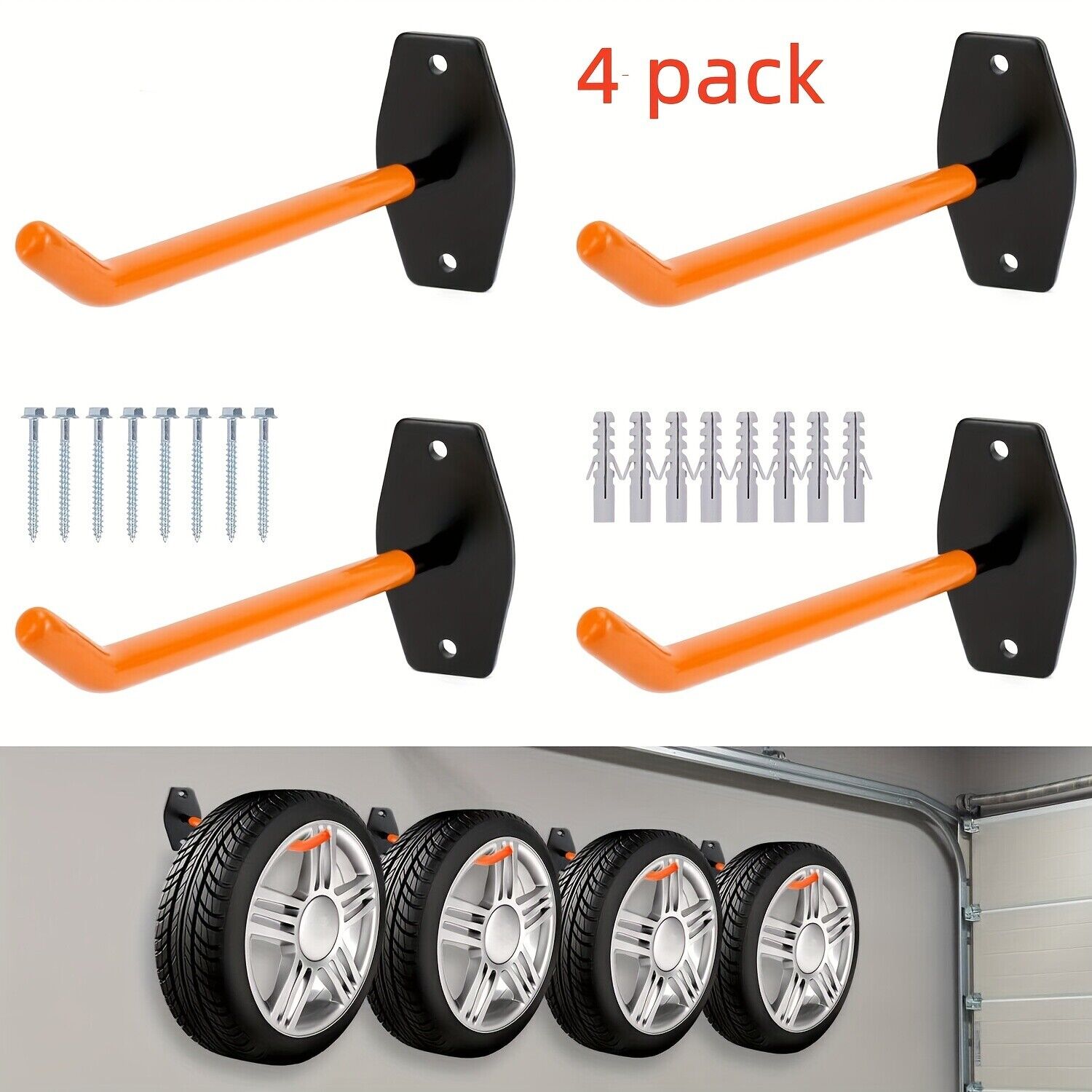 Main product image of 4-Pack Wall Mount Brackets for Vehicle Tires and Rims