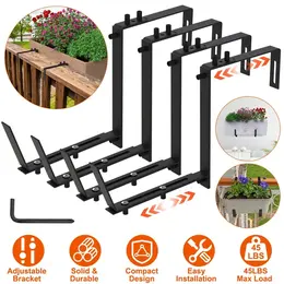 Product image of Iron Planter Bracket, Adjustable, Extendable Tray 6.1-11.6', Two-Level Hook 2.36-6.9'