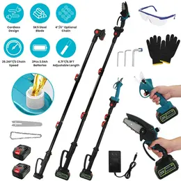 Product image of Cordless Electric Pole Pruning Shears & Saw, 7-Angle Head, 2x3000mAh