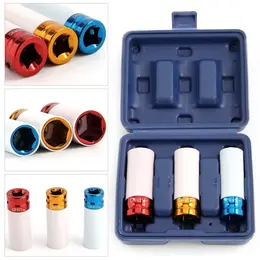 Product image of 1/2 Drive Thin Wall Deep Impact Socket Kit for Alloy Wheel Nuts, 17mm, 19mm, 21mm