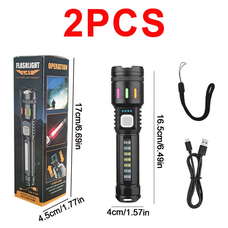 Main product image of 2-Pack Rechargeable Zoomable LED Flashlights