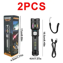 Product image of 2-Pack Rechargeable Zoomable LED Flashlights