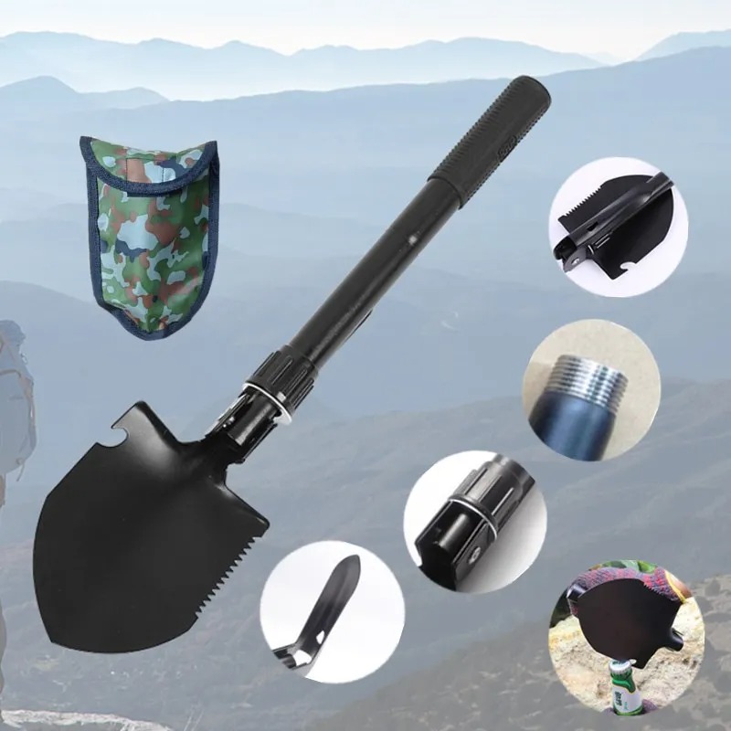 Main product image of Foldable Shovel with Compass and Storage Bag for Vehicle Use