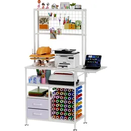 Product image of Foldable Metal Heat Press Table, Pegboard, Vinyl Holder, Drawer
