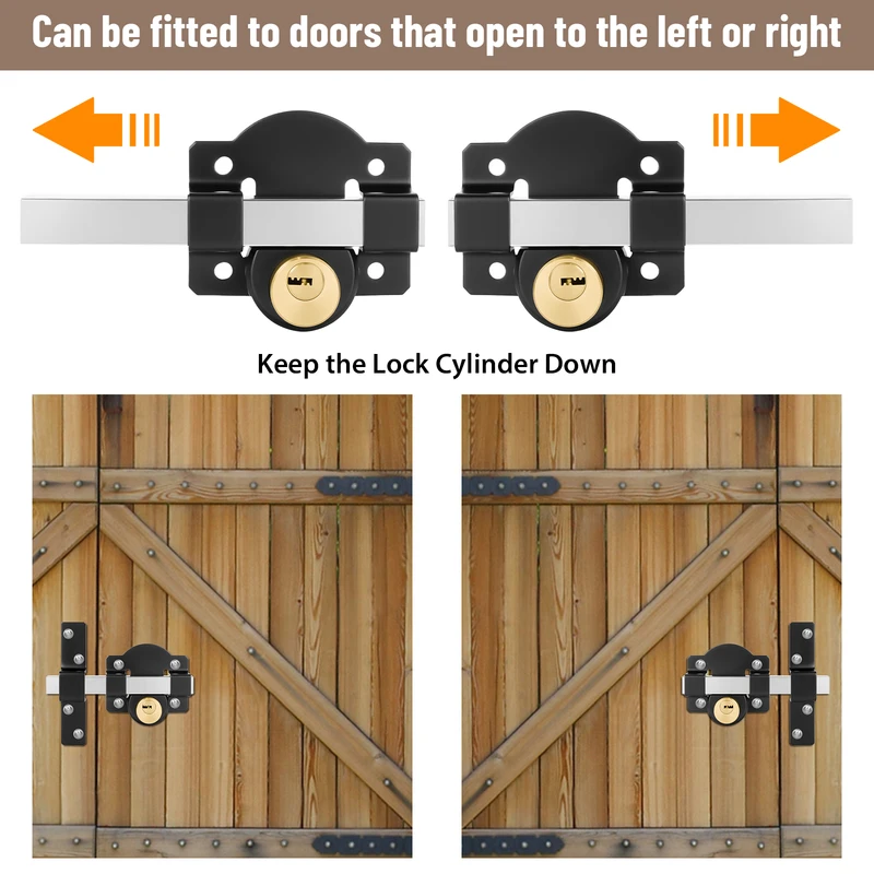 Main product image of Double-Sided 50mm Long Throw Stainless Steel Gate Lock for Wooden Gates