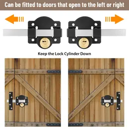 Product image of Double-Sided 50mm Long Throw Stainless Steel Gate Lock for Wooden Gates